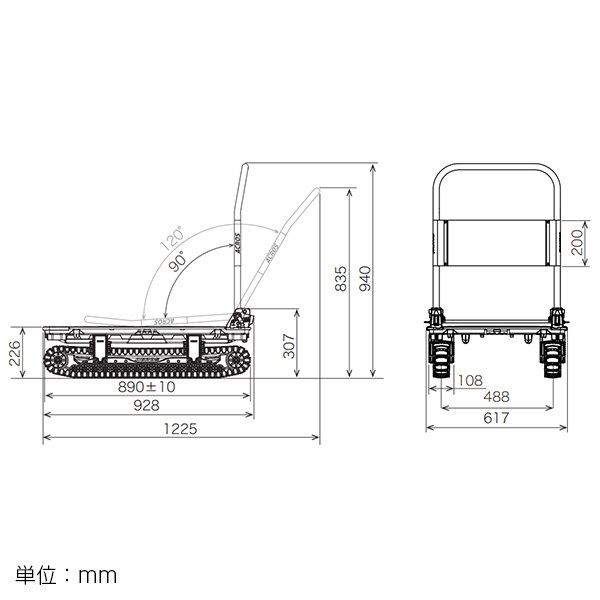 矢崎化工 運搬台車アクロス クローラータイプ SC-9060AX SKH 1台（直送