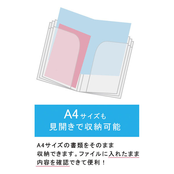 クリアファイル A5サイズ 6ポケット ブルー PET-FB 3冊 エヒメ紙工