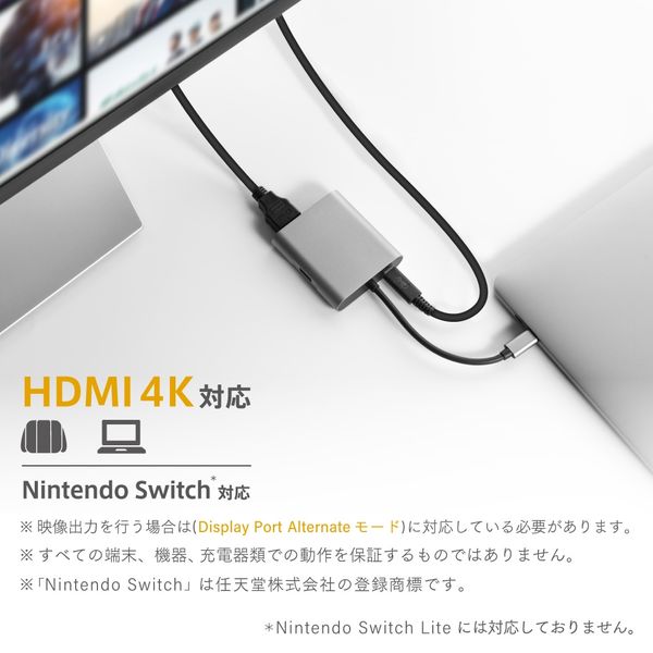 ドッキングステーション Type-C接続 LANポート×1 HDMI×1 USB-C（100W 