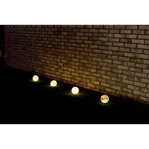 YAMAZEN LEDガーデンソーラーライト 12cmタイプ ガラス×ステンレス