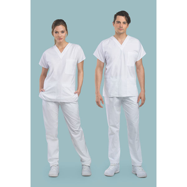 SmartScrubs ユニセックス 3ポケットトップ ホワイト L Z1004 SmartScrubs ユニセックス 3ポケットトップ ホワイト L Z1004