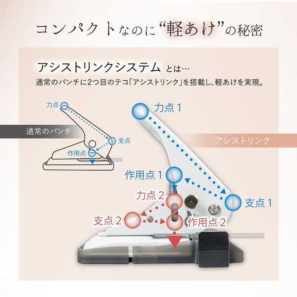 カール事務器 2穴パンチ アリシス 20枚あけ ブラック LPN-20-K 1個