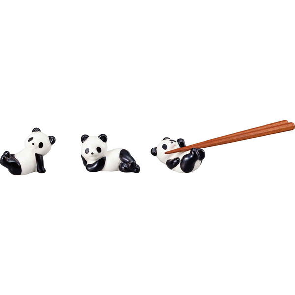 0115166 天然黒曜石パンダ置き物、23.1＊39.3ミリ 2024年お正月商品の