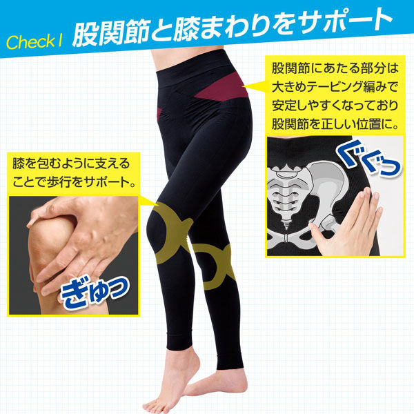 お値下げ中　THE SHISHIKUI Leggings long コモライフ 下腹スッキリ股関節スパッツロング L-LL 391556 1個（直送