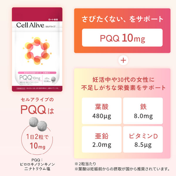 ロート製薬 セルアライブ PQQ配合サプリメント 1個 - アスクル