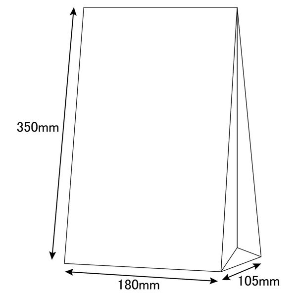 シモジマ 角底無地袋 No.12 004011200 1セット（1000枚：100枚×10袋