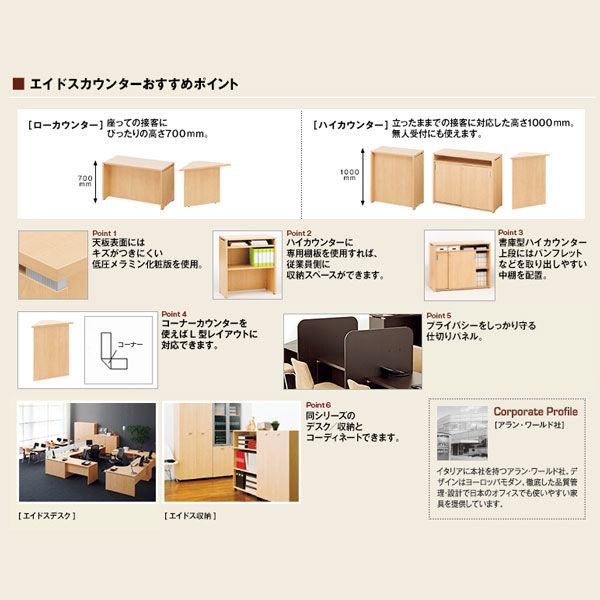 組立設置込】ARAN WORLD EIDOS エイドス ローカウンター ライト