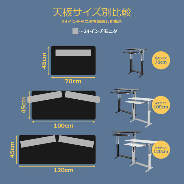 軒先渡し】 Bauhutte スタンディングデスク 幅700×奥行450～725×高さ