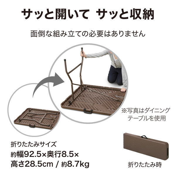 タカショー イージーキャリー ベンチ ラタン調 ブラウン ECF