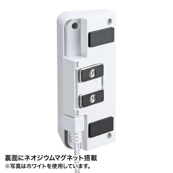 サンワサプライ マグネット付USB充電器（USB4ポート・ブラック） ACA-IP53BK 1個