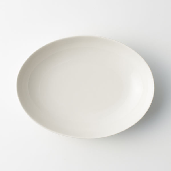 無印良品 磁器ベージュ楕円皿 大 約22×16×高さ4.5cm 1箱（3枚入