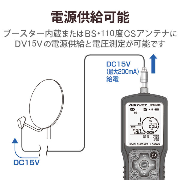 DXアンテナ 2K・4K・8K対応レベルチェッカー LC60WS 1個（直送品） - アスクル