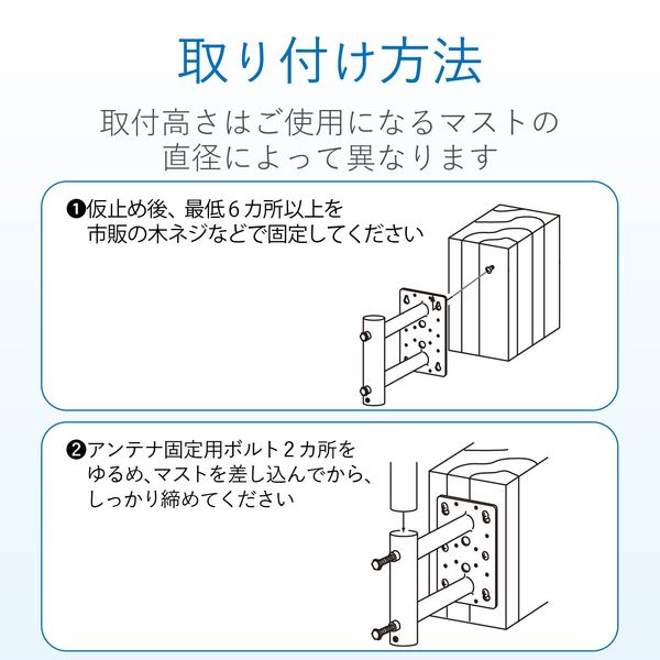 DXアンテナ ベランダ用取付金具（UHF平面、BS・CSアンテナ用） MV30ZM 1個（直送品） - アスクル