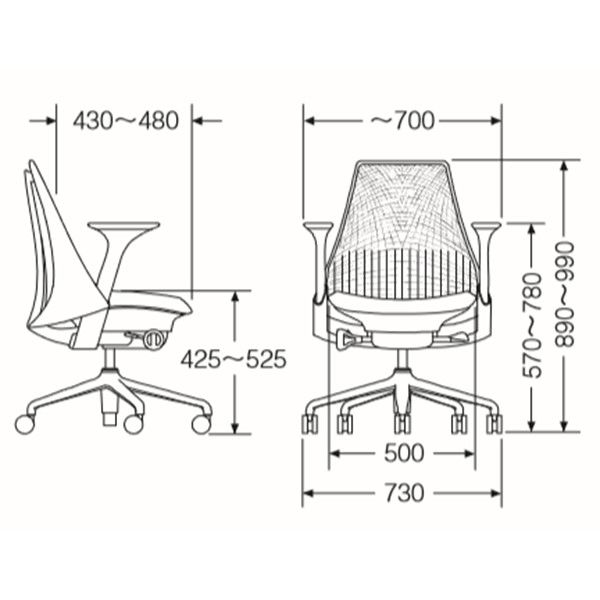ハーマンミラー セイルチェア アジャスタブルアーム オフィスチェア