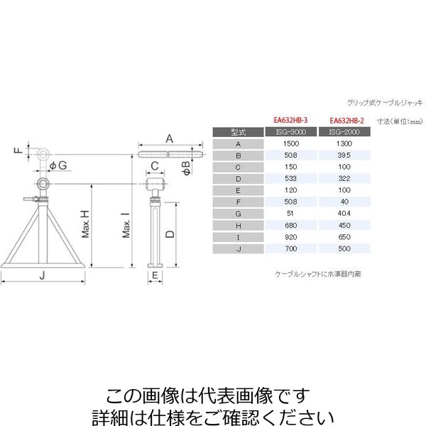 エスコ [2t]ケーブルリードスタンド(2台組/スピンドル付) EA632HB-2 1