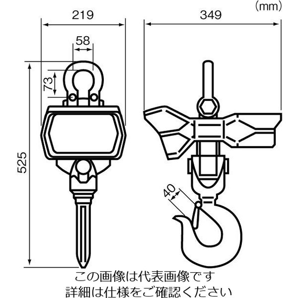 エスコ 1500kg(0.5kg) クレーンスケール(充電式) EA715BH-7A 1台（直送