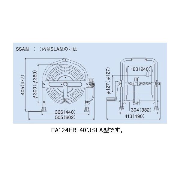 エスコ 15/20mmx40m 散水ホースリール EA124HB-40 1台(1個)（直送品