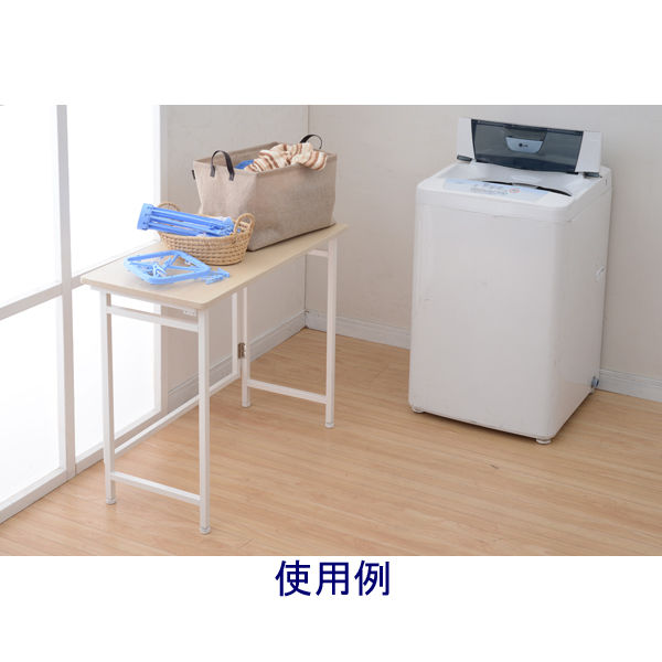 YAMAZEN（山善） パタパタデスク 平机 引出し無し ナチュラルメイプル