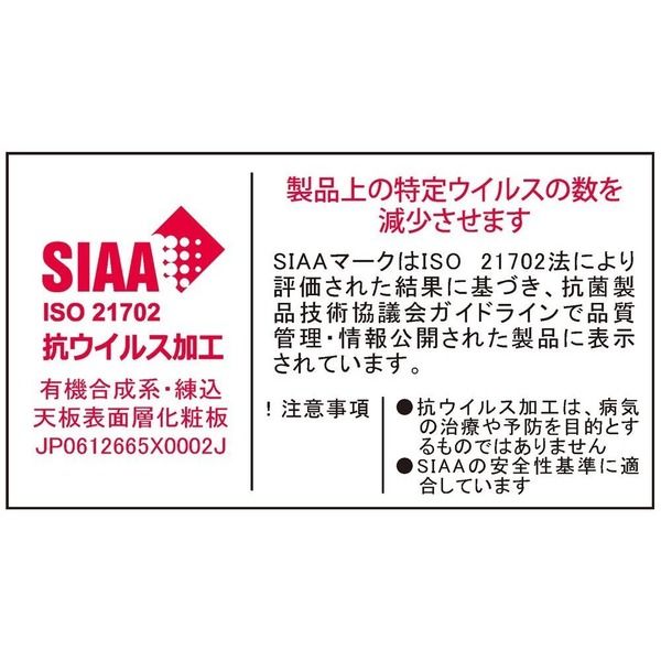 軽量作業台(KKタイプ/均等耐荷重350kg/抗菌・抗ウイルスポリエステル天板/H740mm/固定式/キャビネット付) KKー49CVPW（直送品）