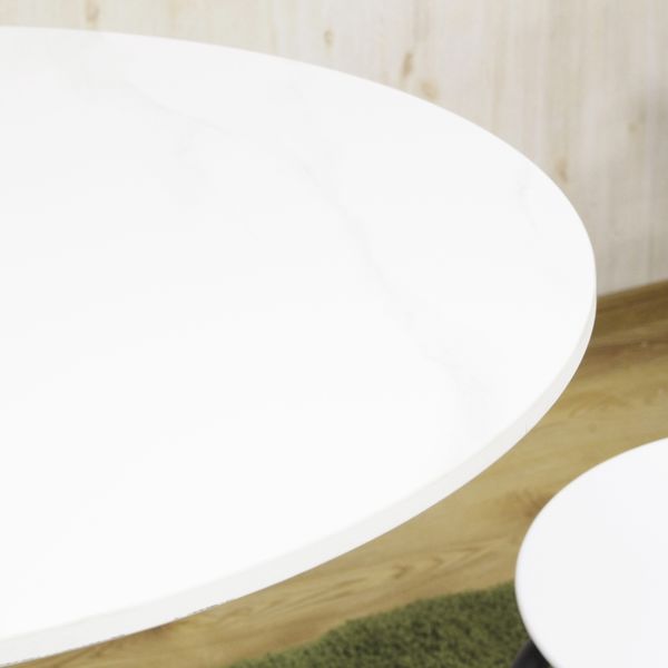 新品⭐︎ホワイト円形テーブル 高さ調整可能 後藤家具物産 円形 セラミック カフェテーブル 幅700×奥行700×高さ