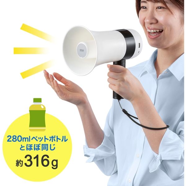 拡声器 メガホン スピーカーマイク ハンドマイク型 MM-SPAMP13