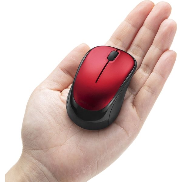 折りたたみマウス レッド サンワサプライ 静音BluetoothブルーLEDマウス(レッド) MA