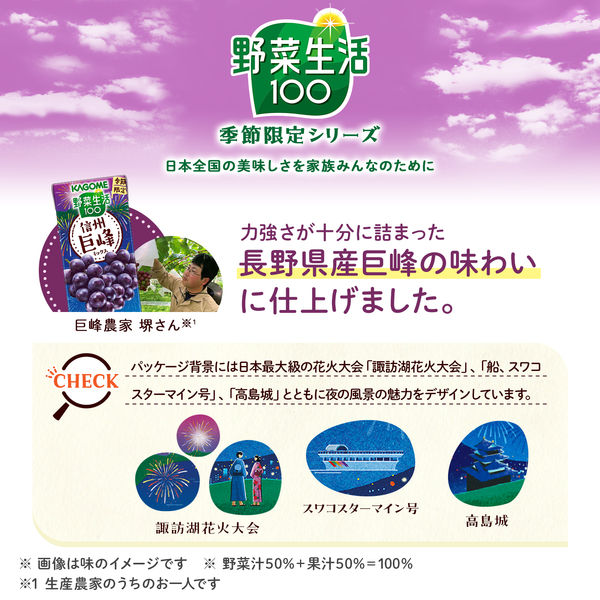 カゴメ 野菜生活100 信州巨峰ミックス 195ml 1箱（24本入