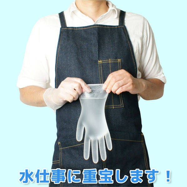 小野商事 AG7340 使い捨てプラスチック手袋 粉なし LLサイズ 1箱（100 ...