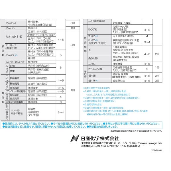農薬】 日産化学 トレファノサイド粒剤2.5 3kg 2057494 1袋 農薬】 日産化学 トレファノサイド粒剤2.5 3kg 2057494 1袋