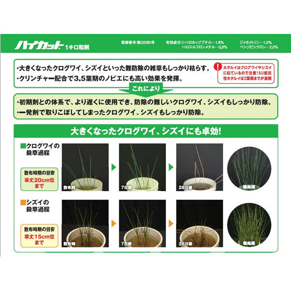 【農薬】 日産化学 ハイカット1キロ粒剤 1kg 2057497 1袋（直送品）