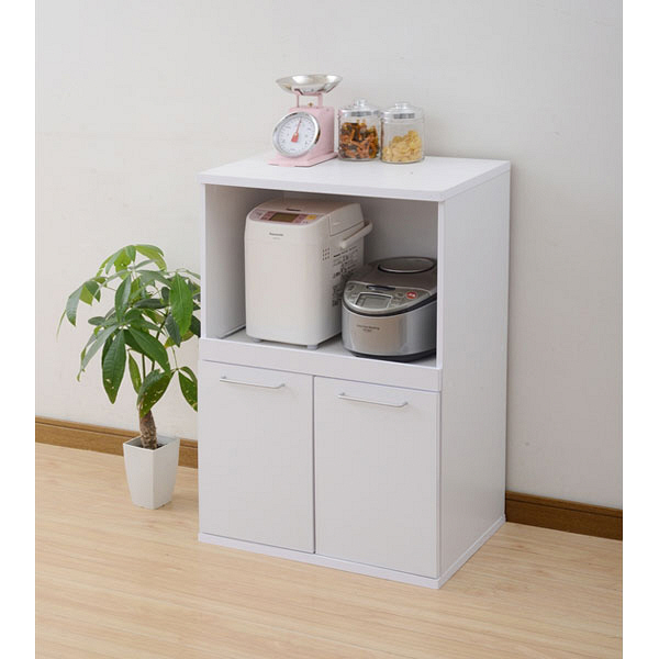 YAMAZEN　キッチンカウンター　Aタイプ　幅600×奥行390×高さ900mm　ホワイト　（直送品）