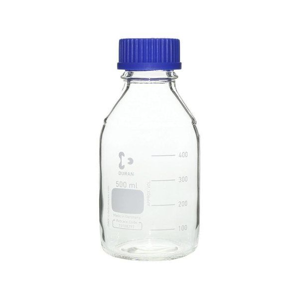 アズワン ねじ口瓶丸型(デュラン(R)) 青キャップ付 500mL 2-077 アズワン ねじ口瓶丸型(デュラン(R)) 青キャップ付 500mL 2-077