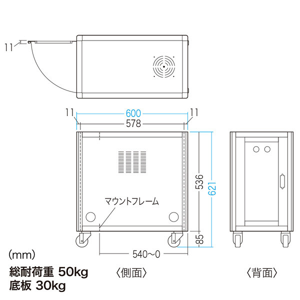 サンワサプライ 縦収納19インチマウントハブボックス（4U） W340×D600×H621mm CP-TH4UN 1台（直送品） - アスクル