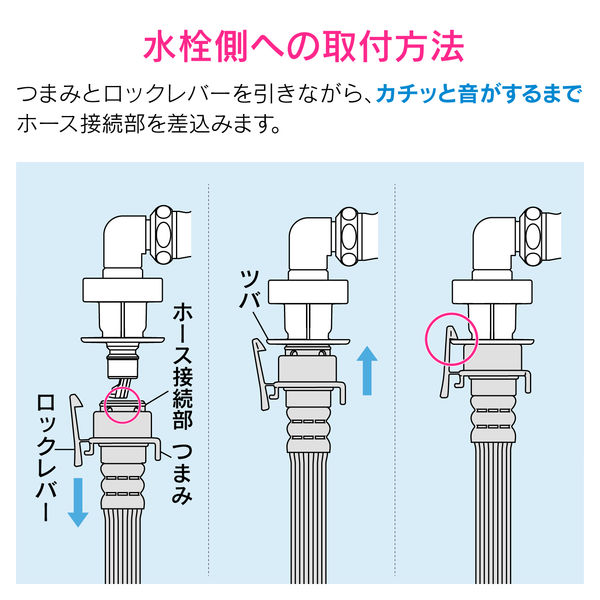 カクダイ 洗濯機用給水ホース0.8ｍ GA-LC001 1本