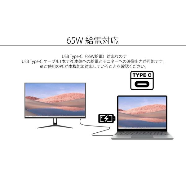 JAPANNEXT 21.5インチ液晶モニター USB Type-C接続対応 JN-V215F-C65W 1台