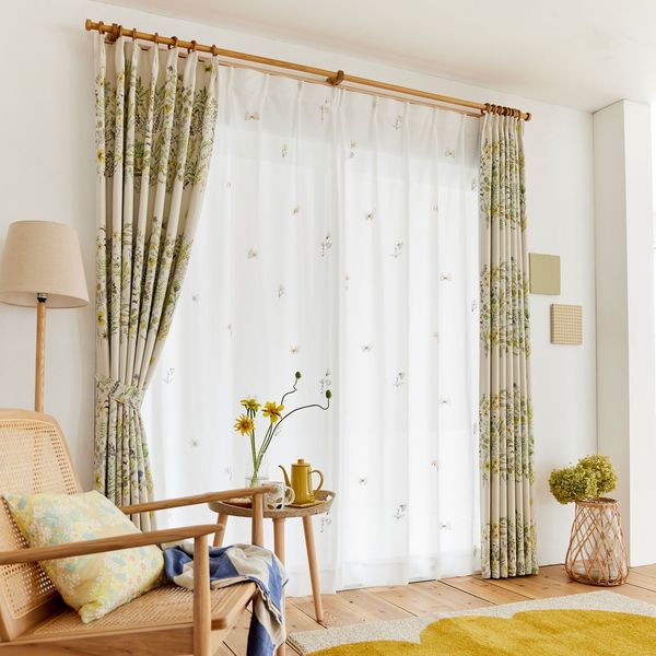 スミノエ デザインライフ セミオーダー レースカーテン ミチクサボイル