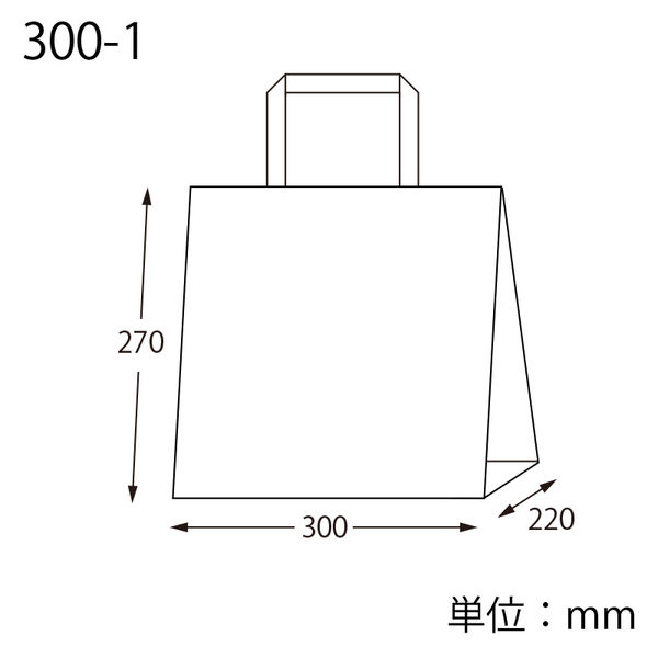 紙袋】 Nフラットチャームバッグ 平手 300-1 白無地 003277131 1袋（50