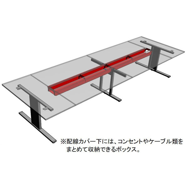 組立設置込】サンテック クリエイティブワークテーブル2 ミディアム 幅4200×奥行1330×高さ700mm 1台（7梱包） - アスクル