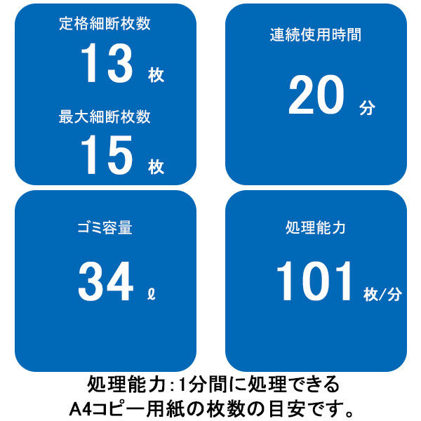 A4 マイクロクロスカットシュレッダー (34L/最大15枚細断) 99MCsー2 4608401 フェローズ