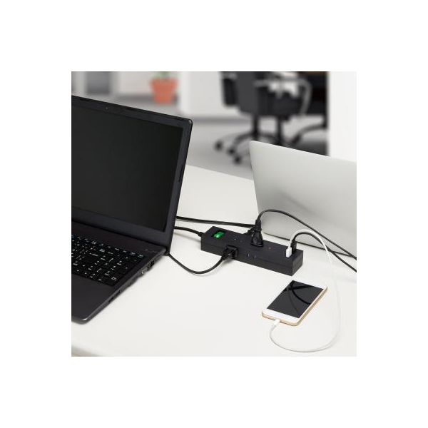 延長コード USB付 電源タップ 6個口 USB-A×2ポート スイッチ付
