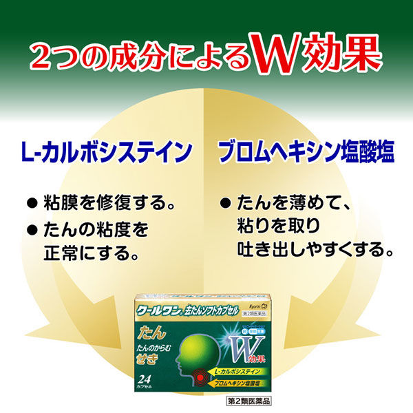 クールワン去たんソフトカプセル 48カプセル 杏林製薬 去痰薬