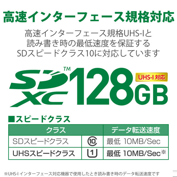 SD カード 128GB UHS-I U1 MF-FS128GU11LRA エレコム 1個