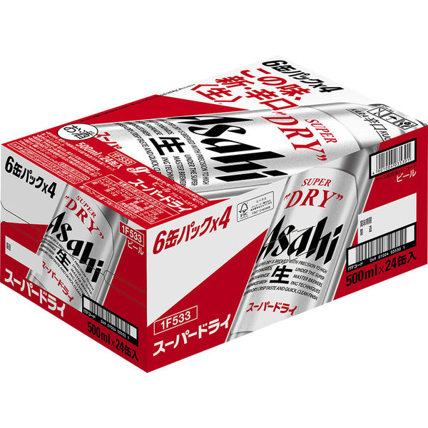 アサヒスーパードライ 500ml 1箱（24缶入） アサヒビール - アスクル