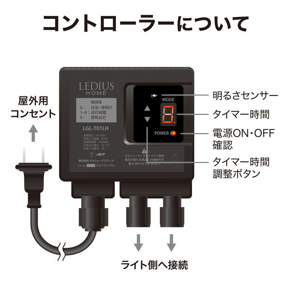 タカショー ひかりノベーション コントローラー LGL-T01LH（直送品） アスクル