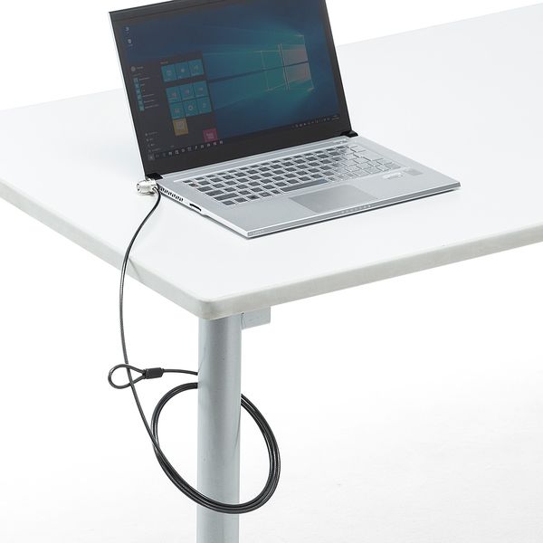 サンワダイレクト ノートPC盗難防止ワイヤー（シリンダー錠