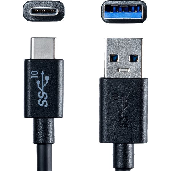 USB Type-Cケーブル　USB-A（オス）USB-C（オス）　1m　USB3.2（ Gen2）　500-USB053-1　サンワサプライ　 1本（直送品）