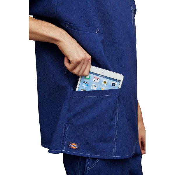 ディッキーズ] スクラブ メンズ 男性 ダブルステッチ デニム風 医療