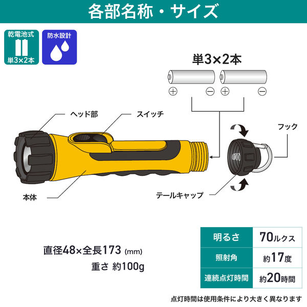 朝日電器 ＬＥＤラバーライト３ｘ２ DOP-LR302 1個 - アスクル