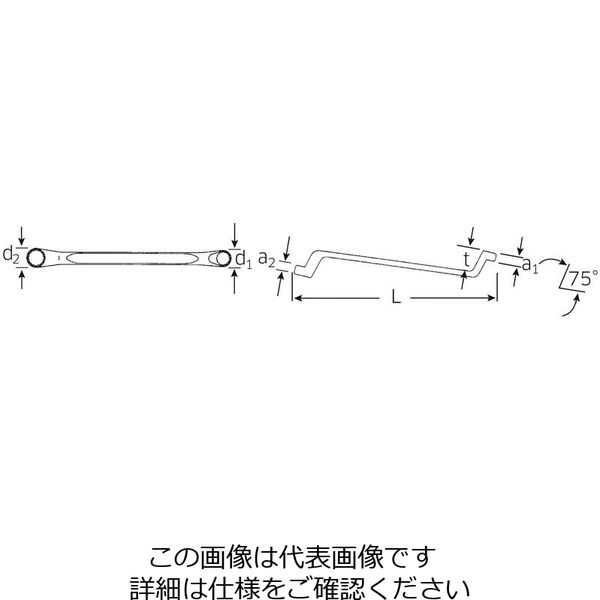 エスコ 36x41mm 両口めがねレンチ EA616GA-18 1本（直送品
