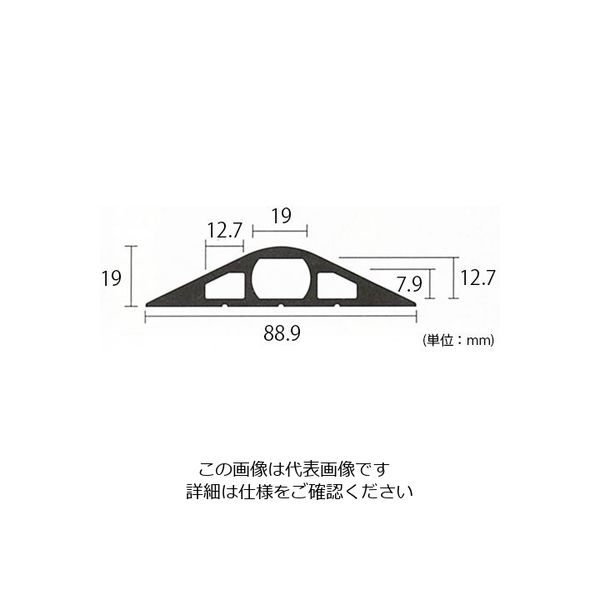 エスコ 89x19mmx 3m コードプロテクター(3溝) EA983PJ-3 1本（直送品